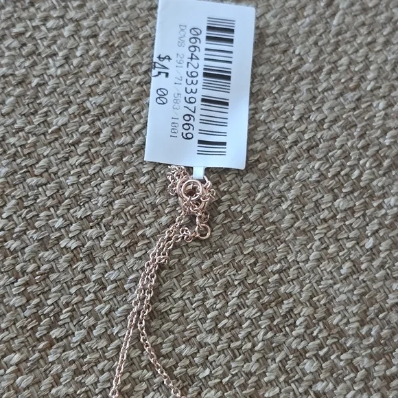 Macy's Rose Gold Necklace Clear Pendant New Women - Picture 6 of 8